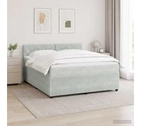 vidaXL Cama Box Spring con colchón Gris Claro 160 x 200 cm Terciopelo