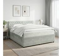 vidaXL Cama box spring con colchón Gris Claro 160 x 200 cm Terciopelo