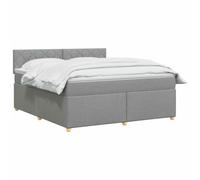 vidaXL Cama Box Spring con colchón Gris Claro 180 x 200 cm Tela