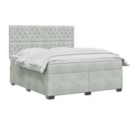 vidaXL Cama Box Spring con colchón Gris Claro 180 x 200 cm Terciopelo