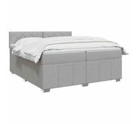 vidaXL Cama Box Spring con colchón Gris Claro 200 x 200 cm Tela