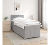 vidaXL Cama box spring con colchón Gris Claro 80 x 200 cm Tela