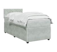 vidaXL Cama box spring con colchón Gris claro 80 x 200 cm Terciopelo cabecera ajustable