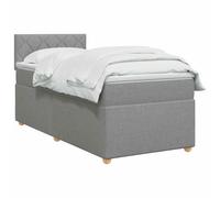 vidaXL Cama Box Spring con colchón Gris Claro 90 x 200 cm Tela