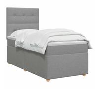vidaXL Cama Box Spring con colchón Gris Claro 90 x 200 cm Tela