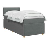 vidaXL Cama Box Spring con colchón Gris Oscuro 100 x 200 cm Tela