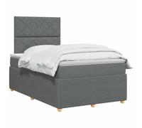 vidaXL Cama Box Spring con colchón Gris Oscuro 120 x 190 cm Tela