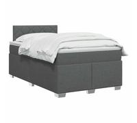 vidaXL Cama box spring con colchón Gris oscuro 120 x 190 cm Tela