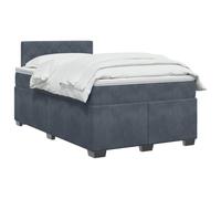 vidaXL Cama Box Spring con colchón Gris Oscuro 120 x 190 cm Terciopelo