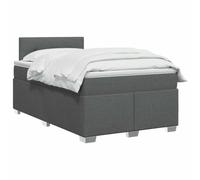 vidaXL Cama Box Spring con colchón Gris Oscuro 120 x 200 cm Tela