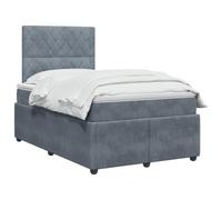 vidaXL Cama Box Spring con colchón Gris Oscuro 120 x 200 cm Terciopelo