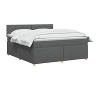 vidaXL Cama Box Spring con colchón Gris Oscuro 140 x 190 cm Tela