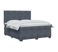vidaXL Cama Box Spring con colchón Gris Oscuro 140 x 200 cm Terciopelo