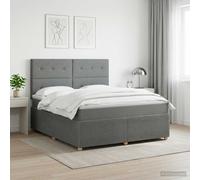 vidaXL Cama box spring con colchón Gris oscuro 160 x 200 cm Tela