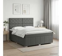 vidaXL Cama Box Spring con colchón Gris Oscuro 160 x 200 cm Tela