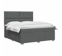 vidaXL Cama Box Spring con colchón Gris Oscuro 160 x 200 cm Tela
