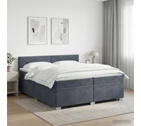 vidaXL Cama box spring con colchón Gris oscuro 200 x 200 cm Terciopelo