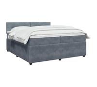 vidaXL Cama Box Spring con colchón Gris Oscuro 200 x 200 cm Terciopelo, Cama de Box Spring Moderna, cabecera Ajustable cómoda, tapizada en Terciopelo, Mueble Elegante Que Ahorra Espacio