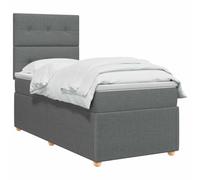 vidaXL Cama Box Spring con colchón Gris Oscuro 80 x 200 cm Tela