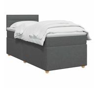 vidaXL Cama Box Spring con colchón Gris Oscuro 80 x 200 cm Tela