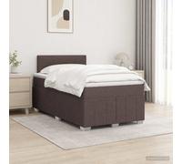 vidaXL Cama box spring con colchón Marrón Oscuro 120 x 190 cm Tela