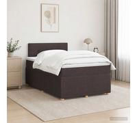 vidaXL Cama box spring con colchón Marrón Oscuro 120 x 190 cm Tela