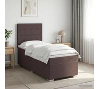 vidaXL Cama box spring con colchón Marrón Oscuro 80 x 200 cm Tela