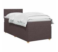 vidaXL Cama Box Spring con colchón Marrón Oscuro 90 x 190 cm Tela