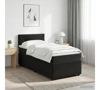 vidaXL Cama box spring con colchón Negro 100 x 200 cm Terciopelo