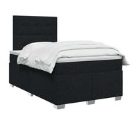 vidaXL Cama Box Spring con colchón Negro 120 x 200 cm Tela