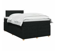 vidaXL Cama Box Spring con colchón Negro 120 x 200 cm Tela