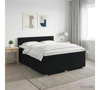vidaXL Cama box spring con colchón Negro 140 x 190 cm Tela
