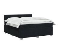 vidaXL Cama Box Spring con colchón Negro 140 x 190 cm Tela