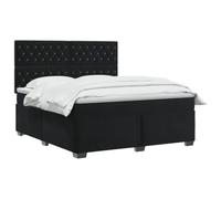 vidaXL Cama Box Spring con colchón Negro 140 x 190 cm Terciopelo