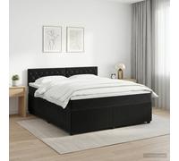 vidaXL Cama box spring con colchón Negro 140 x 190 cm Terciopelo