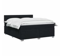 vidaXL Cama Box Spring con colchón Negro 140 x 200 cm Tela