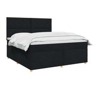 vidaXL Cama Box Spring con colchón Negro 140 x 200 cm Tela