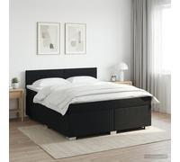 vidaXL Cama box spring con colchón Negro 160 x 200 cm Tela