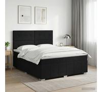 vidaXL Cama box spring con colchón Negro 160 x 200 cm Tela