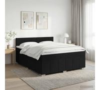 vidaXL Cama box spring con colchón Negro 160 x 200 cm Tela