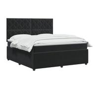 vidaXL Cama Box Spring con colchón Negro 160 x 200 cm Terciopelo