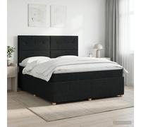 vidaXL Cama Box Spring con colchón Negro 180 x 200 cm Tela
