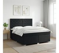 vidaXL Cama box spring con colchón Negro 180 x 200 cm Tela