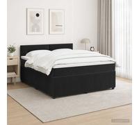 vidaXL Cama de salto con colchón, color negro, 180 x 200 cm, terciopelo