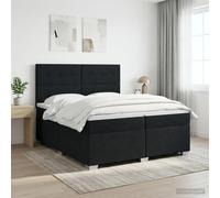 vidaXL Cama Box Spring con colchón Negro 200 x 200 cm Tela