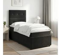 vidaXL Cama box spring con colchón Negro 80 x 200 cm Terciopelo