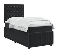 vidaXL Cama Box Spring con colchón Negro 80 x 200 cm Terciopelo