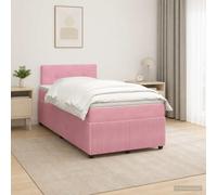 vidaXL Cama Box Spring con colchón Rosa 120 x 190 cm Terciopelo