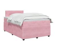 vidaXL Cama Box Spring con colchón Rosa 120 x 190 cm Terciopelo