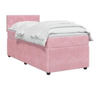 vidaXL Cama Box Spring con colchón Rosa 80 x 200 cm Terciopelo